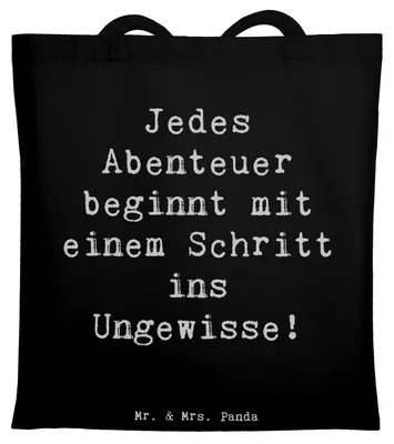 Produktbild von Mr. & Mrs. Panda Beutel Spruch Ungewissheit akzeptieren - Schwarz - Geschenk, Vertrauen, Zuversicht, Chancen, Shopping Tasche, Hoffnung, Tote Bag, Trost, Inspiration