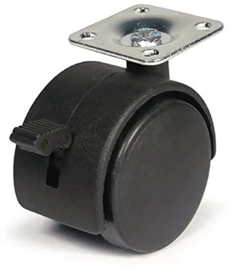 Produktbild von Bolzenlose Zwenkwiel mit doppeltem Radflanssatz, 50 mm, Bremsfunktion, 4-teilig.