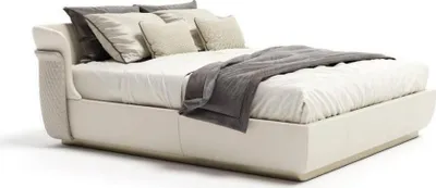 Produktbild von Designer Weißes Doppelbett Schlafzimmer Möbel Große Familienbetten Bett
