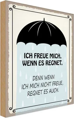 Produktbild von vianmo Holzschild 18x12 cm ich freue mich wenn es regnet Dekoration