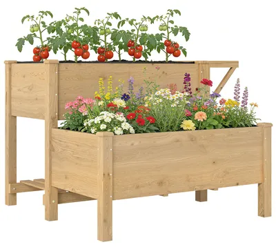 Productafbeelding van SUGIFT verhoogde plantenbak, van dennehout, lichtbruin