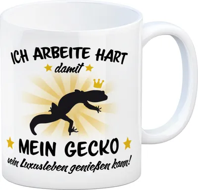 Produktbild von Ich arbeite hart für das Luxusleben meines Geckos Haustier Kaffeebecher