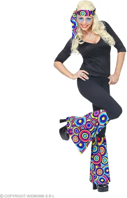 Imagen del producto de Conjunto de disfraz hippie de los años 70, modelo "Bubbles" | Azul