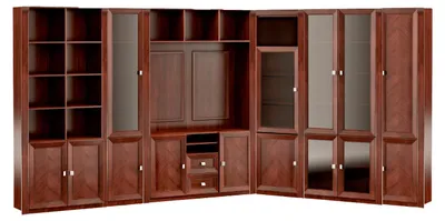 Productafbeelding van Robuuste hoekkast, massief houten planken, kantoormeubels, elegante werkmeubel