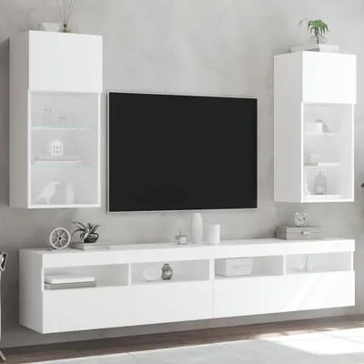Produktbild von “2026 Moderne“TV-Schränke mit LED-Leuchten 2er-set  Weiß 40,5x30x90cm - TV-Schränke Designermöbel 6943330