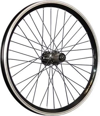 Produktbild von 20 Zoll Hinterrad Grünert Dynamic4 Hohlkammer Shimano FH-QC300 7-11 Disc V-Brake schwarz