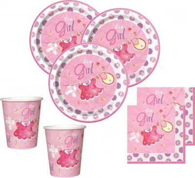 Produktbild von 8 Luftballons Baby Wäscheleine rosa