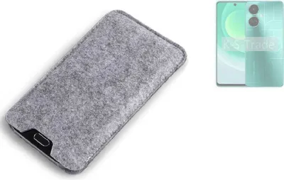 Produktbild von K-S-Trade Filz Handyhülle kompatibel mit Tecno Camon 19 Schutzhülle Filztasche Filz Tasche Case Sleeve Handy Hülle Filzhülle grau