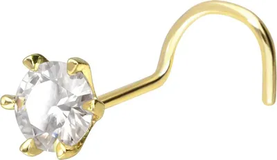 Produktbild von Nasenpiercing, Nasenstecker 14/18 Karat Gold Nasenstecker Spirale EINGEFASSTER MOISSANIT