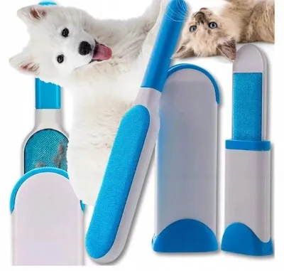 Imagen del producto de Cepillo autolimpiante para eliminar el pelo de mascotas, paquete doble. Ideal para la limpieza de ropa
