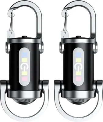 Produktbild von 2 Stück Superhelle Mini Schlüsselanhänger Taschenlampe Wasserdicht, LED Mini Taschenlampe Schlüsselanhänger Taschenlampe für Outdoor, Camping