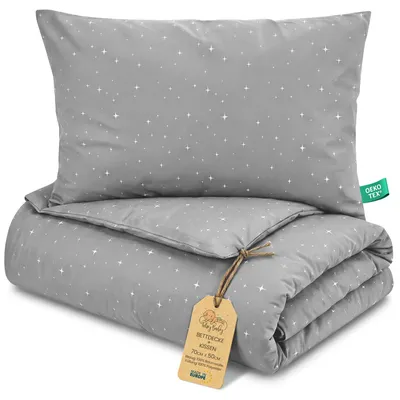 Produktbild von Kinderbettdecke ohne Bezug 50x70 cm Baumwolle Set mit Kissen Kinderdecke Galaxie