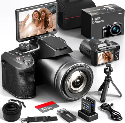 Produktbild von NBD Kamera 64MP 4K, 16-fach Zoom, Autofokus, fš¹r YouTube Vlogs, Webcam