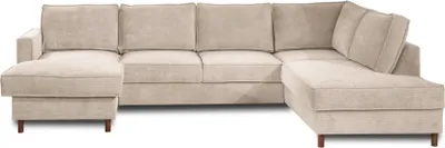 Produktbild von Lisa Design JAKE - Wohnlandschaft - mit Schlaffunktion und Bettkasten - 7-Sitzer - aus Cord - rechts , Beige