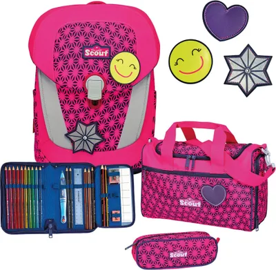 Produktbild von Scout Schulranzen Neon Safety Sunny II Set 4-teilig Pink Glow neonpink