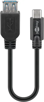Immagine prodotto di Cavo Goobay 56731 da USB-C™ a USB-A, OTG, 0,2 m, nero, 0,2 m - 15 W, 3 A, 5 Gbit/s, USB 3.0, connettore USB-C™ > presa USB-A