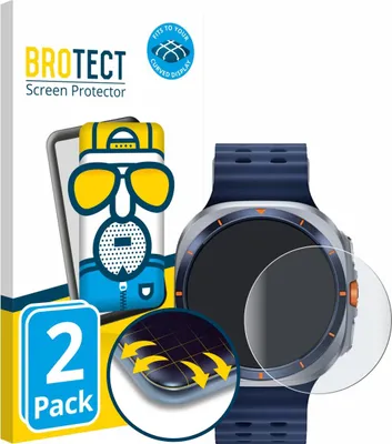 Produktbild von 2x BROTECT Fullscreen Schutzfolie für Samsung Galaxy Watch Ultra 2025 (47 mm) Displayschutz Folie Fullcover Matt Entspiegelungsfolie