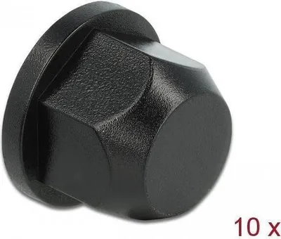 Image de Cache de protection Delock - Noir (lot de 10)