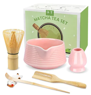 Imagen del producto de Set de matcha Klopper, set de matcha de 7 piezas: batidor de matcha de bambú y soporte para batidor