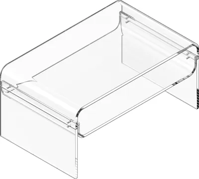 Produktbild von SucceBuy Moderner rechteckiger Couchtisch mit zwei Ebenen aus Acryl, ideal für Esszimmer, Kücheninsel, Restaurant oder Büro, 50 x 80 x 38 cm (transparent)