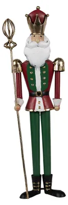 Produktbild von Clayre & Eef Weihnachtsdekoration Nussknacker 36 cm Grün Rot Metall