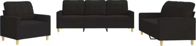 Produktbild von VidaXL 3201246, Schwarz, Schaum, Metall, Polyester, Textil, 198 cm, 77 cm, 80 cm