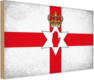 Produktbild von vianmo Holzschild 30x40 cm Nordirland Flagge Fahne Wappen