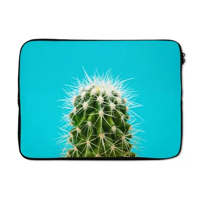Produktbild von MuchoWow® Laptop Hülle 14 ZollKaktus auf blau Laptoptasche - Laptoptasche - Stoßsicher - Schutzhaube