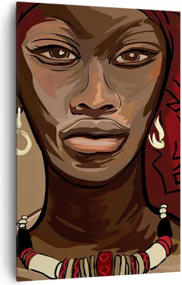 Produktbild von Bild auf Leinwand - Leinwandbild - Einteilig - eine frau afrika - 80x120cm - Wand Bild - Wanddeko - Wandbilder - Leinwanddruck - Wanddekoration - Leinwand bilder - Wandbild - PA80x120-4120