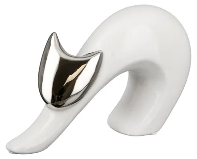 Imagen del producto de Figura decorativa, gato, "Mona", cerámica, blanco, unidad de venta: 2, largo: 7 cm, ancho: 20 cm, alto: 12 cm. Código: 32508. Número de artículo: 4063387325087