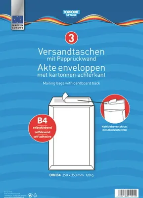 Obrázek produktu pro Stylex 41194 Kartonové zadní kapsy, DIN B4, 3 kusy, bílé