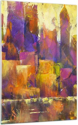 Produktbild von Bilder auf glas - Einteilig - Abstraktion Stadt Wolkenkratzer - 70x100cm - Glasbilder - Wandbilder - Bilder - Wanddekoration aus Glas - Glas Bilder - Wandbild auf Glas - GPA70x100-4294