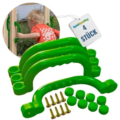 Produktbild von Spielturmking Haltegriffe für Spielturm - Handgriffe FYNN - Sicherheitsgriffe -  Klettergriffe aus Kunststoff - Grün 4 Stück 32601-20