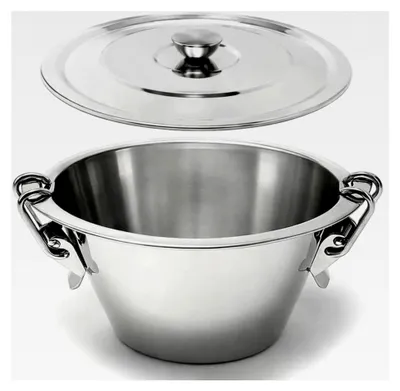 Produktbild von Wasserbadform - Puddingform mit Deckel - Förmchen für Pudding - Creme Brulee Schälchen, Souffle Förmchen - Edelstahl - 20 cm