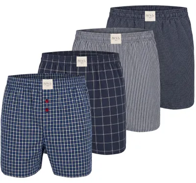 Produktbild von Phil & Co. Berlin 4er, 8er, 12er Pack Herren Webboxer – Lockere Boxershorts aus 60% Baumwolle & 40% Polyester – Pflegeleicht, Knitterarm, Atmungsaktiv & Komfortabel, Farbe:navy, Grösse:3XL