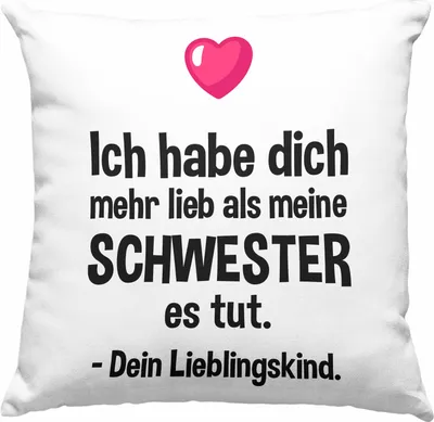 Produktbild von Trendation - Lieblingskind Muttertag Vatertag Deko-Kissen mit Füllung 40x40 Geschenk Kinder Sohn Tochter Mama Deko-Kissen mit Füllung 40x40 mit Spruch (Grau)