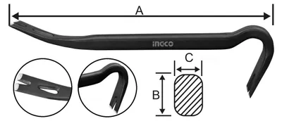Obrázok produktu pre Páka - páčidlo 35cm Ingco