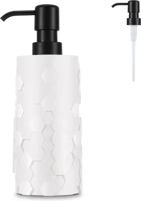 Produktbild von Härter Dispenser, 430 ml flüssige Härter Dispenser aus Harz, füllbarer Handseifenspender mit Ersatzpumpkopf, Honigwaben-Design, Spender, Spülmaschinenspülmittel-Spender für Küche und Bad