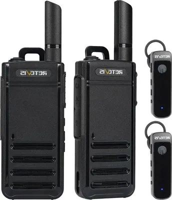 Image de Radio PMR446 portable avec écouteurs, USB-C, VOX, pour le camping et la voiture, noir, lot de 2