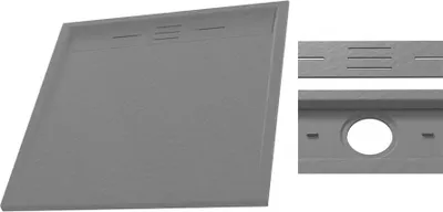 Produktbild von Granitan | Duschwanne Viva - 90 x 90 cm - Grau - Antirutsch-Oberfläche - Elegantes Design