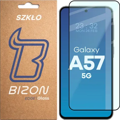 Produktbild von Gehärtetes Glas für Galaxy A57 5G, Bizon Glass Edge 2, Schwarzer Rahmen