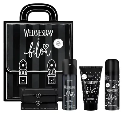 Produktbild von bilou Geschenkset bilou x Wednesday Duschschaum Handcreme Deo Freundschaftsband