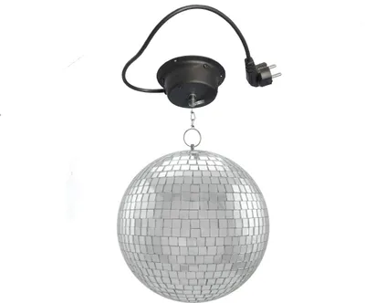 Produktbild von Spiegelkugel Set 20cm Kugel PREMIUM + Motor MBM-203 mit 30cm Knotenkette