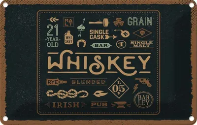 Produktbild von vianmo Blechschild 20x30 cm Whiskey blended irish pub