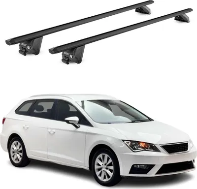 Produktbild von Dachträger Grundtäger für Seat Leon Kombi 2014-2025 100kg Alu Schwarz 2 tlg ABE