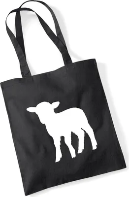 Produktbild von Huuraa Jutebeutel Lamm Silhouette 10 Liter Black Baumwolle Tasche Geschenkidee