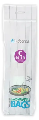 Image de Brabantia PerfectFit sac poubelle compost. Type C, 10-12 litres, 10 pièces