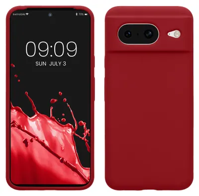 Produktbild von kwmobile Handyhülle für Google Pixel 8 Hülle, für Pixel 8 Case - Hülle Silikon - kabelloses Laden - Rhabarber Rot