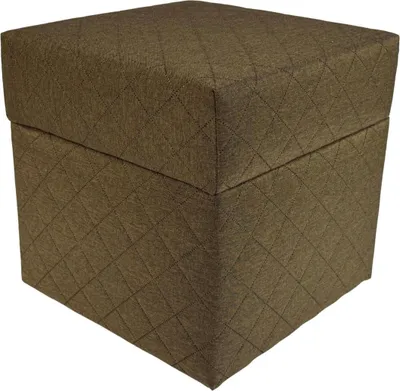 Produktbild von SAWANA-Hocker 40x40 cm quadratisch gesteppt mit Stauraum – aufklappbarer Polsterhocker fürs Wohnzimmer – Braun