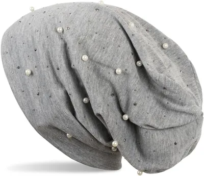 Image de styleBREAKER Bonnet avec perles et rivets en strass, Slouch Longbeanie, femme 04024140